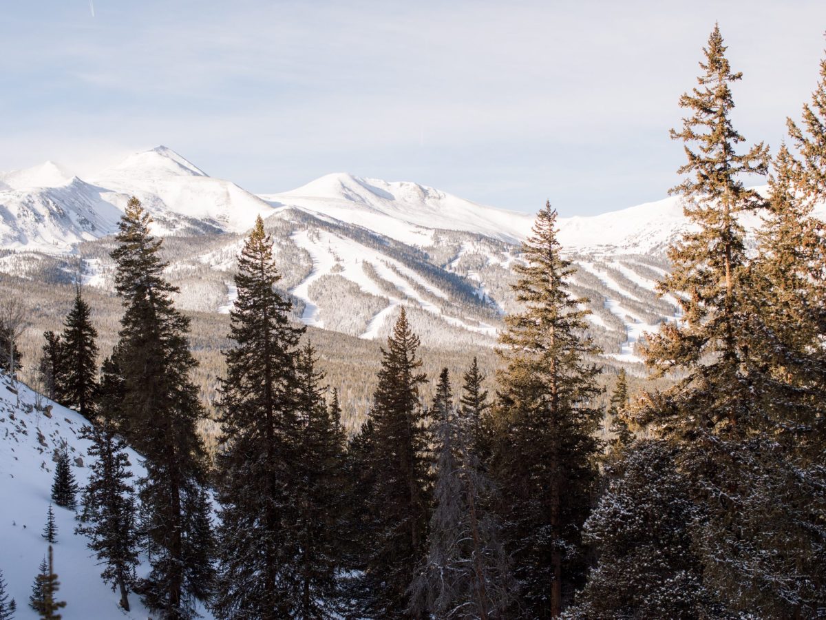 Breckenridge ski area during a snowy winter.